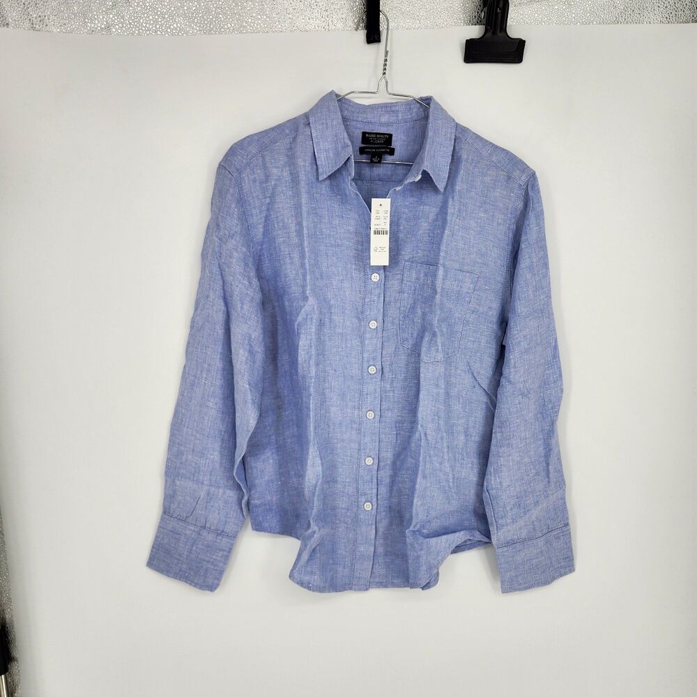 J.Crew Women Size 6 Blue Baird Mcnutt Irish Linen Garcon Classic Shirt NWT